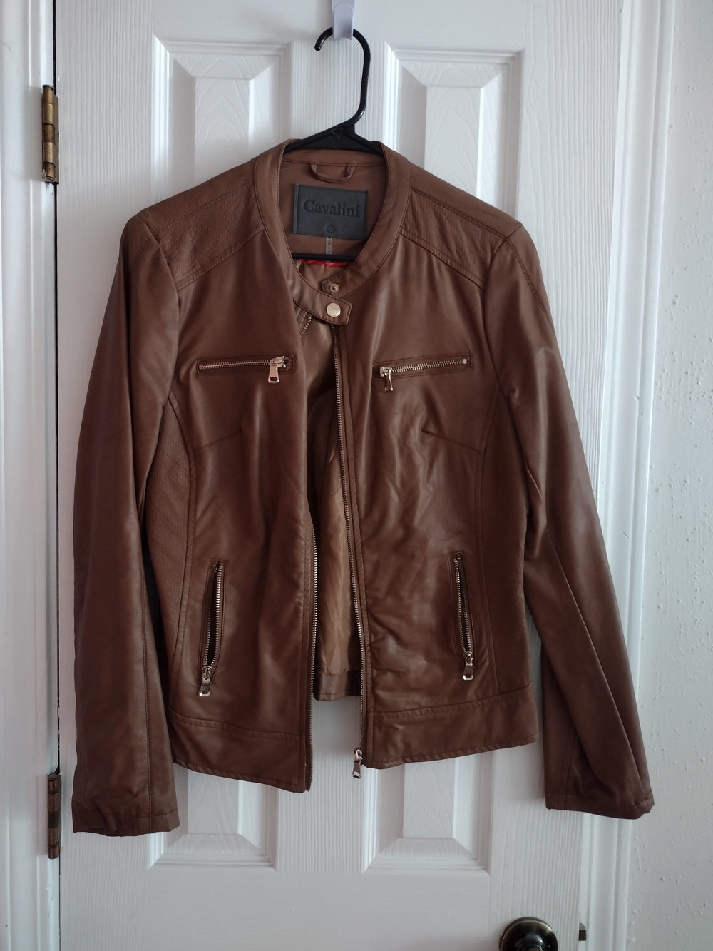 Cavalini Brown Leather Moto Jacket
